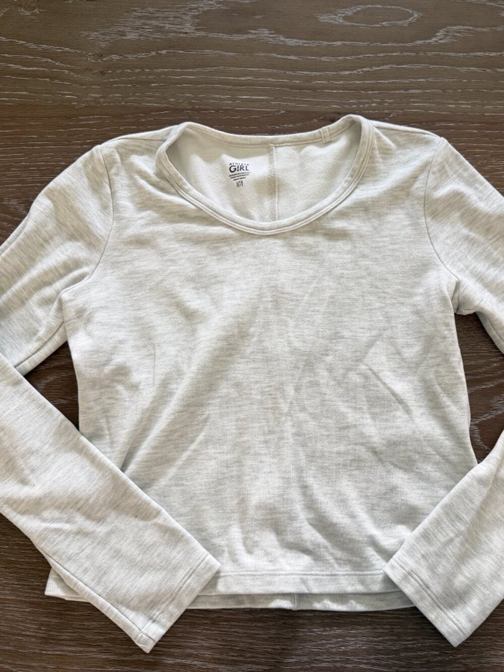 EUC Athleta Girl light gray long sleeve shirt top size large 12